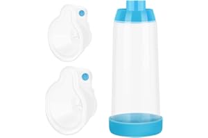 Fivepropy Spacer for Kids and Adults with 2 Comfortable Face Masks, Spacer with Child and Adult Mask (Blue)