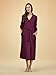 SIORO Women's Kimono Robes Cotton Lightweight Robe Long Knit Bathrobe Soft Nightgowns Sleepwear V-neck Ladies Nightwear Burgundy M