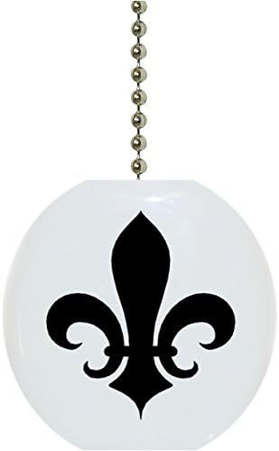 Carolina Hardware and Decor 1181F Black Fleur de Lis Ceramic Fan Pull