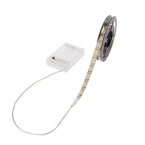 Hukai 4.5V Waterproof 5050 RGB Battery Operated 30 LED/m Flexible Strip Light TV Back Lighting Kit (White)