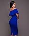 Women Sexy Off The Shoulder Ruffle Slim Fit Bodycon Cocktail Party Midi Dress