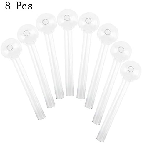 WeWin 8Pcs Upgrade Handmade Glass Crafts Pipe Clearer Water Glow Bottle 4.5Inch