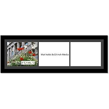 CreativePF [1032bk] Black Picture Frame with 3-8x10-inch Opening Black Mat/White Core Core Collage, Includes Installed Sawtooth Hangers