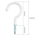 obmwang 30 Pack 2.9 Inches Ceiling Hooks Cup Hook, Vinyl Coated Screw Hanging Hook Plant Hook for Indoor and Outdoor Use, Whitethumb 1