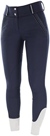 Horze Crescendo Celine Women's Self Knee Patch Breeches, Dark Blue, US24/ER36