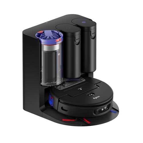 Spot+Scrub™ AI Nass- und Trocken-Roboterstaubsauger – Selbstentleerung, Selbstreinigende Nasswalze, 4-fache Teppich-Saugkraft, KI-Fleckenentfernung (Schwarz/Blau)