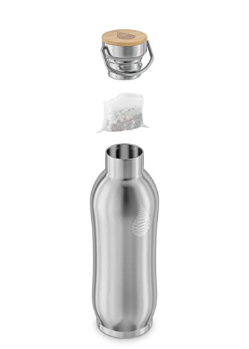 pH Active Insulated Water Bottle - Stainless Steel Water Bottle - Includes Alkaline Water Filter, Plus Bonus Sports Gym Lid - Double Walled Metal - 2019 (950)