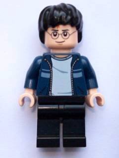 LEGO Harry Potter: Harry Potter with Dark Blue Jacket (Black Legs) Minifigure