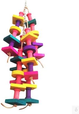 Sweetdog Colorful Wood Bird Toy parrot Chew Bite toys cages African Grey Bird Toy