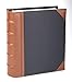 Executive Binder, English Leather 2 Tone with Stitching and Ribbed Spine, Heavy Duty 1.1/2 Inch 3 D-ring with Buster, Holds 350 8.5x 11 Sheets (Black)