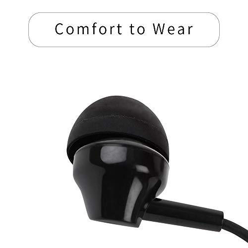 MINISO Unique Earphone with Mic and Controller, in-Ear Noise Cancellation Headphones for Mobile Smartphones (Black)