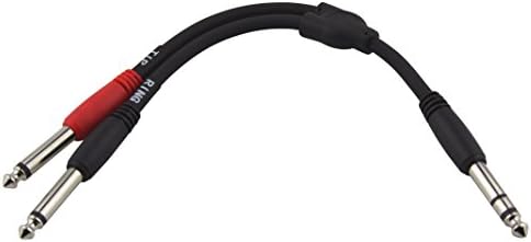 Pig Hog Solutions PYS214M 6-inch Y Cable Stereo 1/4-inch TRS (Male) to Dual Mono 1/4-inch (Male) Heavy Duty Molded Connectors Tough PVC Exterior