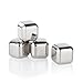 Viski Glacier Rocks Stainless Steel Ice Cubes, Reusable Ice Cubes for Drinks, Whiskey, Bourbon, Metal Ice Cubes, Cocktail Accessories, Small, Set of 4