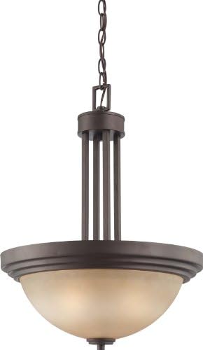 Nuvo Lighting 60/4126 Three Light Harmony Pendant with Saffron Glass, Dark Chocolate Bronze