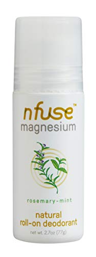 nfuse Magnesium Deodorant - Natural Roll On Deodorant - Rosemary Mint 2.7 oz