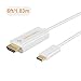 USB-C to HDMI, CableCreation 6 Feet Type C to HDMI 4K Cable, Thunderbolt 3 Compatible, Male to Male, for MacBook Pro/MacBook iMac 2017/Chromebook Pixel/Yoga 910/ XPS 13/ Huawei Mate10, 1.8 M/White