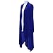 Solatin Women's Long Sleeve Forked Tail Drape Cardigan Open Front Light Weight Shirt Blue 2XL