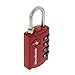 Wordlock LL-206-RD TSA Approved Combination Luggage Lock – 4 Dial, Red, normal