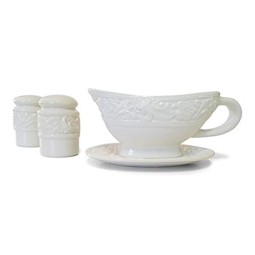 Gravy Boat Salt and Pepper Shaker Set - 1 Set Gravy Serving Dishes | 1 Set of Salt and Pepper Shakers
