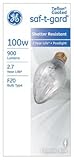 Ge 44540 Saf-t-gard Outdoor Post Light Bulb, 100 Watts, 120 Volt (Pack of 6)