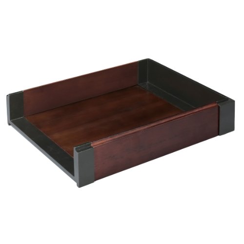 Artistic Dual-Tone Sustainable Bamboo Letter Tray 8.5 x 11 Inches, Espresso Brown Black (ART13002)