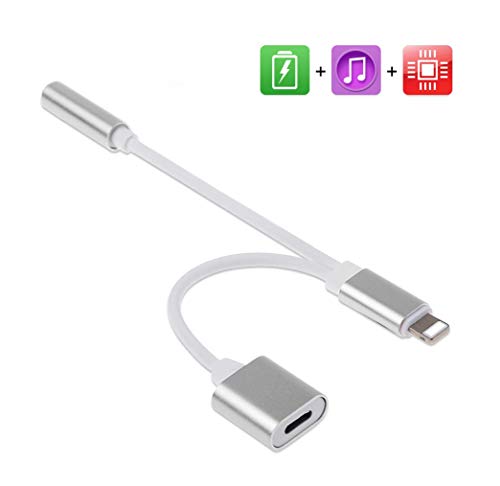 (2 Pack) Lighting to 3.5mm Aux Headphone Jack Audio Adapter, Weimoc Lighting Adapter & Splitter Headphone and Charger