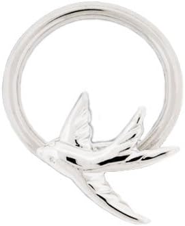 Steel Sparrow Captive Bead Ring - 14g 1/2" - Sold Individually