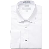 Adam Baker Men's Tuxedo Shirt | French Cuff Laydown Collar Cotton Formal Slim Fit Dress Shirt for Prom Party Wedding