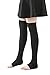 Women Opaque Open Toe Thigh High Compression Stockings Black Black One Size
