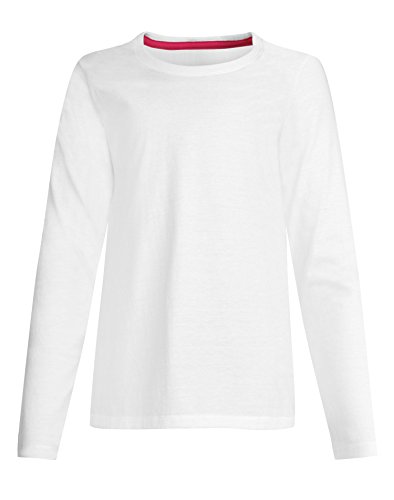 Hanes Girls' Long Sleeve T-Shirt, White, X Small