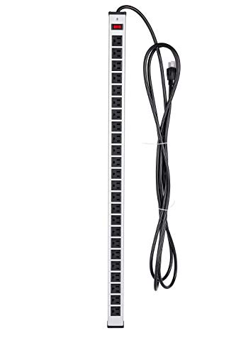 Surge Protector Power Strip 24-outlet ETL Certified Long Heavy Duty Metal Power Strip with 15-Foot Long Extension Power Cord - Thumbnail 4
