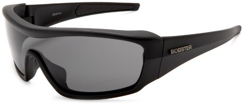 Bobster Enforcer Oversized Sunglasses,Black Frame/Smoke,Clear,Amber Lens,one size