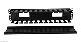 19" 2U Rack Mount Cable Management Unit 12 Slots With Panel Plastic