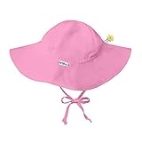 i play. by green sprouts baby-girls Brim Sun Protection Hat | All-day Upf 50+ Sun Protection for Head, Neck, & Eyes,Light Pink,9-18 Months