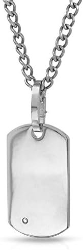 Gold And Stainless Steel 0.01 CTW Accent Diamond Necklace For Men. Length 30 in.
