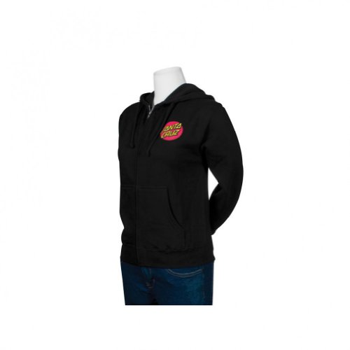 NHS Santa Cruz Classic Dot Hooded Girls Zip Sweats,Black,Med