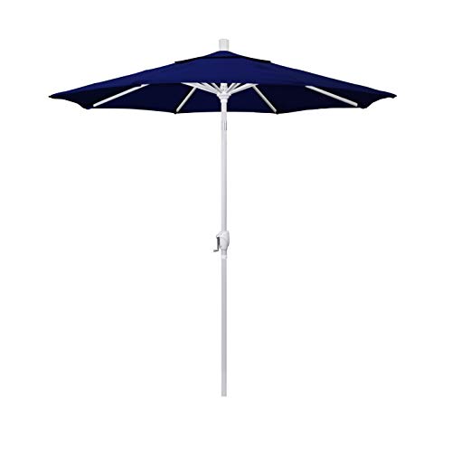 California Umbrella 7.5' Round Aluminum Market Umbrella, Crank Lift, Push Butto…