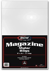 25 MAGAZINE SIZE MYLAR COMIC BOOK BAGS SLEEVES 4 MIL