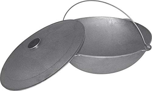 Kazan-Mangal-Uzbek-12-L-Cast-Iron-Pot-Plov-Pilaf-Making-Cookware-Insulated-Double-Handle-Dish-Heavy-Duty-Oven-with-Lid-Frying-Dutch-Pan