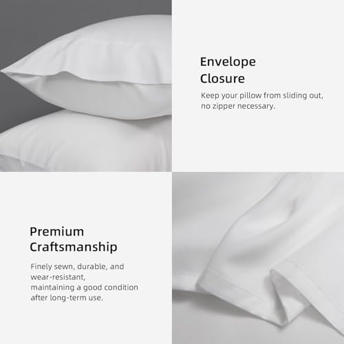 MAXICOZY KING SHEET SET, COOLING SHEETS, DEEP POCKET UP TO 16″, SOFT SHEETS KING SIZE BED SET, HOTEL LUXURY SILKY BEDDING SHEETS & PILLOWCASES, WHITE(4 PIECE)