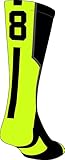 TCK Player Id Black/Electric Green Custom Number Crew Sock