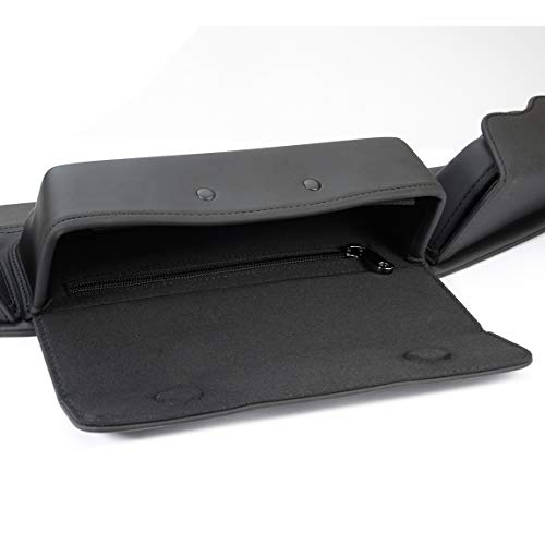 Lalaparts Motorcycle Black 3 Pocket Batwing Faring Windshield Bag Pouch Compatible for Harley Touring 2014-2018