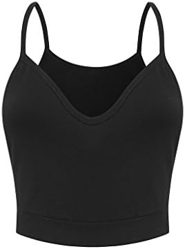 Mely Shine Women's Essential Sleeveless Tank Bustier Bra Crop Top Black XL