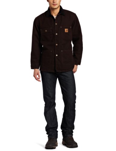 Carhartt Men's Big Tall Chore Coat Blanket Lined Sandstone,Dark  Brown,XXX-Large Tall