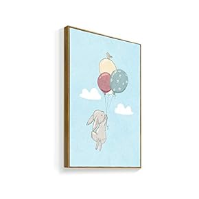 Framed Canvas Wall Art for Living Room, Bedroom Cartoon Bunny Canvas Prints for Home Decoration Ready to Hanging - 16x24 inches