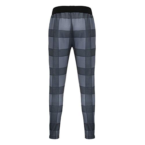 Allywit Men's Slim Gym Bodybuilding Pants Fashion Spliced Workout Running Jogger Sweatpants Gray - Thumbnail 6