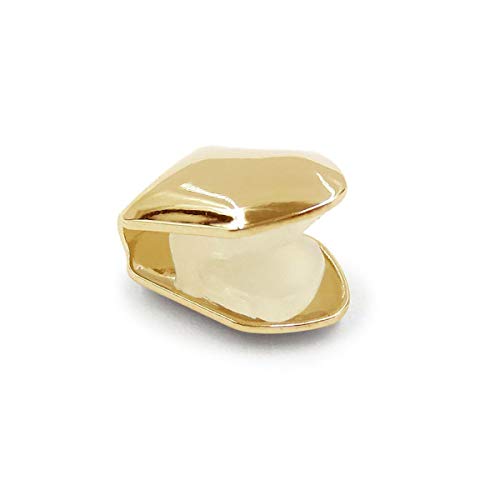 Gold Silver Rose Gold Plated Smile Single Tooth Cap Grillz Hip Hop Teeth Plain Solid Bling Slugs(Gold)