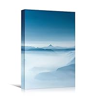 Canvas Wall Art Blue Gradient Pattern Abstract Colorful Contemporary Hallway Mixed Media Multicolor Patterns - 12x18 inches