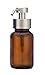 Rail19 Amber Glass Apothecary Foaming Soap Dispenser with Metal Pump - for Kitchen and Bathroom Countertop, 8.5oz (Stainless Steel)