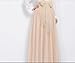 3 Layers Charming Women's Pleated Chiffon Long Skirt Retro Elastic Waist Maxi Dress With Bow Belt Beige